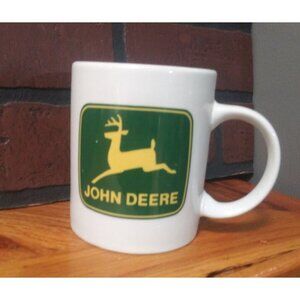 John Deere Logo Coffee Mug/Cup Gibson Overseas Inc Licensed Product white green